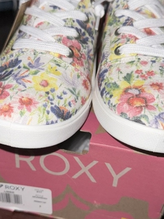Roxy Shoes - Roxy Watercolor Floral Canvas Sneakers - Super Comfortable with Squishee Insoles